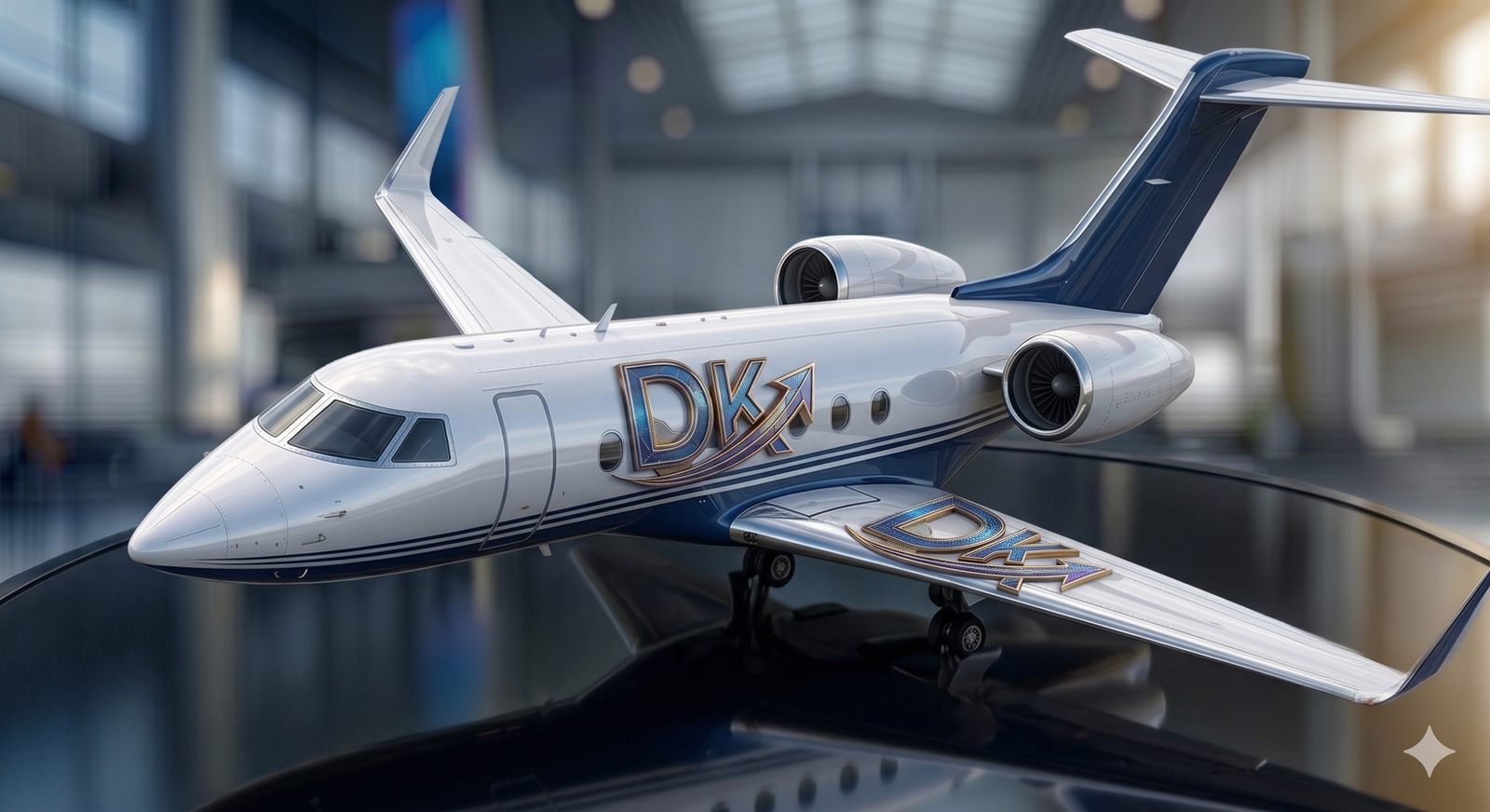 DK's Day Trips & Vacays branded private jet